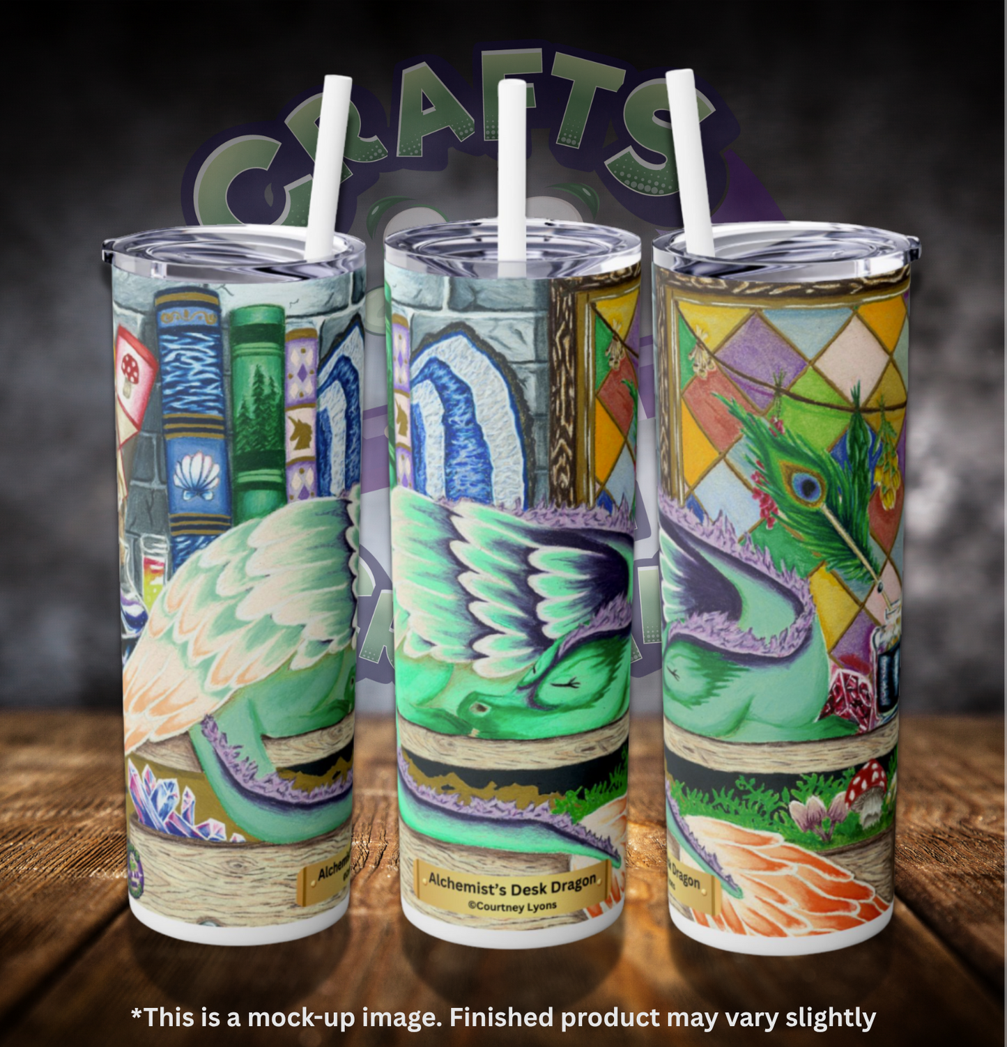 Alchemist's Desk Dragon By ©Courtney Lyons 20oz Skinny Tumbler