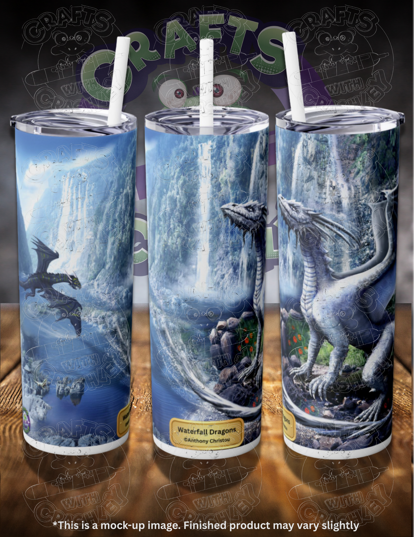 Waterfall Dragons by ©Anthony Christou 20oz Skinny Tumbler
