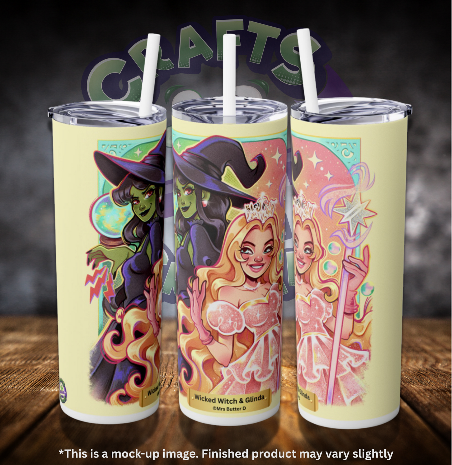 Wicked Witch & Glinda by ©Mrs Butter D 20oz Skinny Tumbler