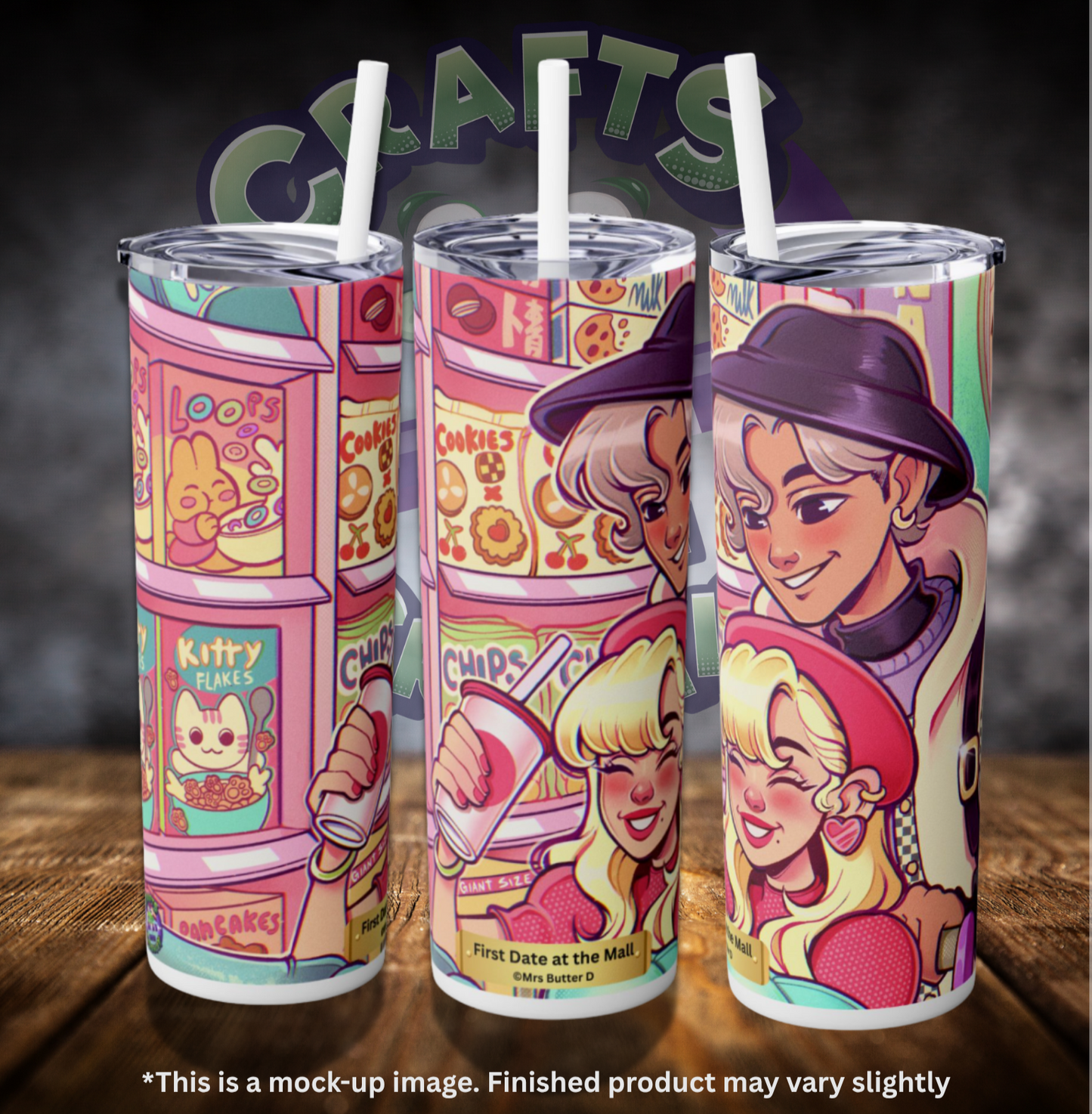 First Date at the Mall by ©Mrs Butter D 20oz Skinny Tumbler