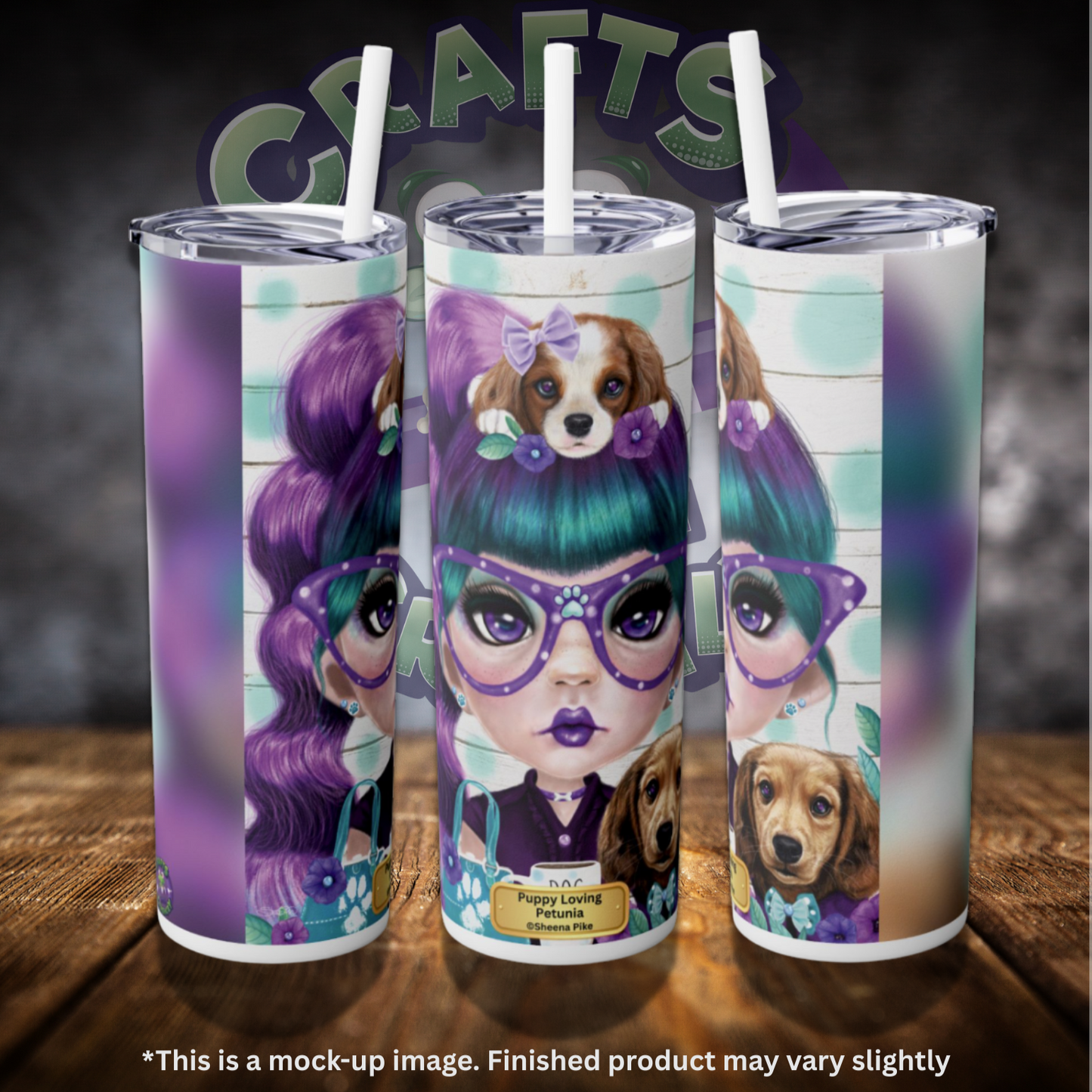Puppy Loving Petunia by ©Sheena Pike 20oz Skinny Tumbler