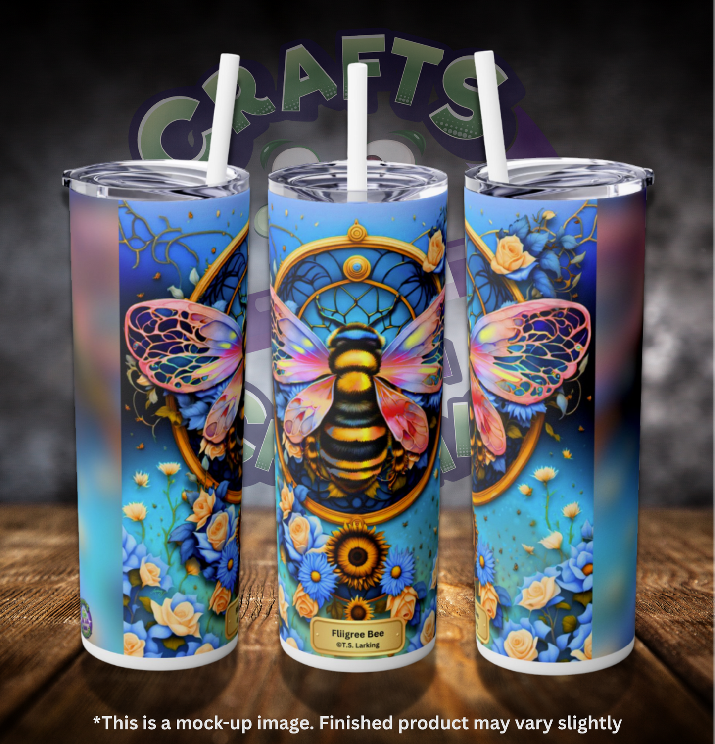 Filigree Bee by ©T.S. Larking 20oz Skinny Tumbler