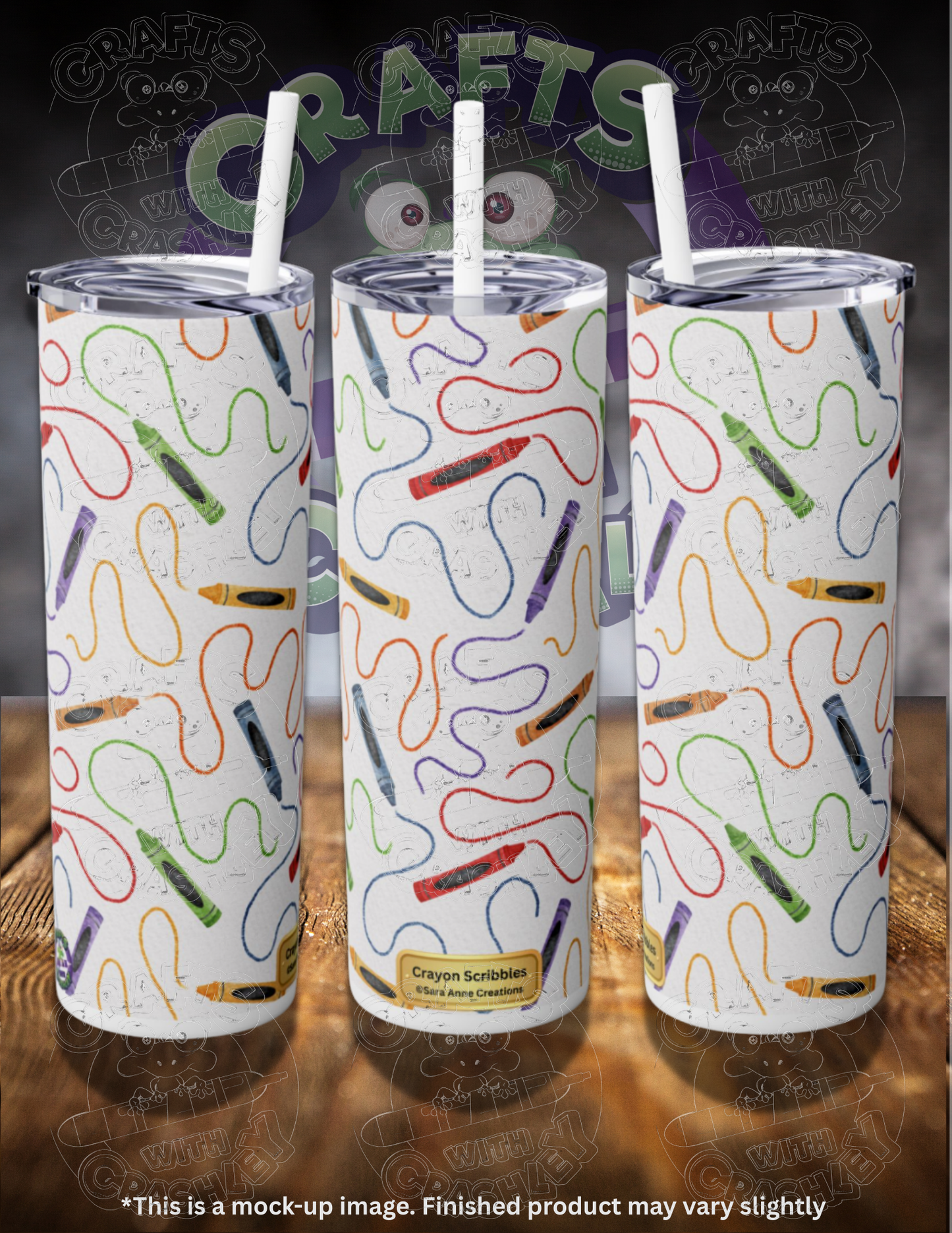 Crayon Scribbles by ©Sara Anne Creations 20oz Skinny Tumbler