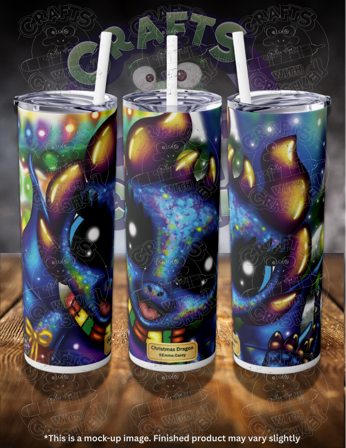 Christmas Dragon by ©Emma Casey 20oz Skinny Tumbler