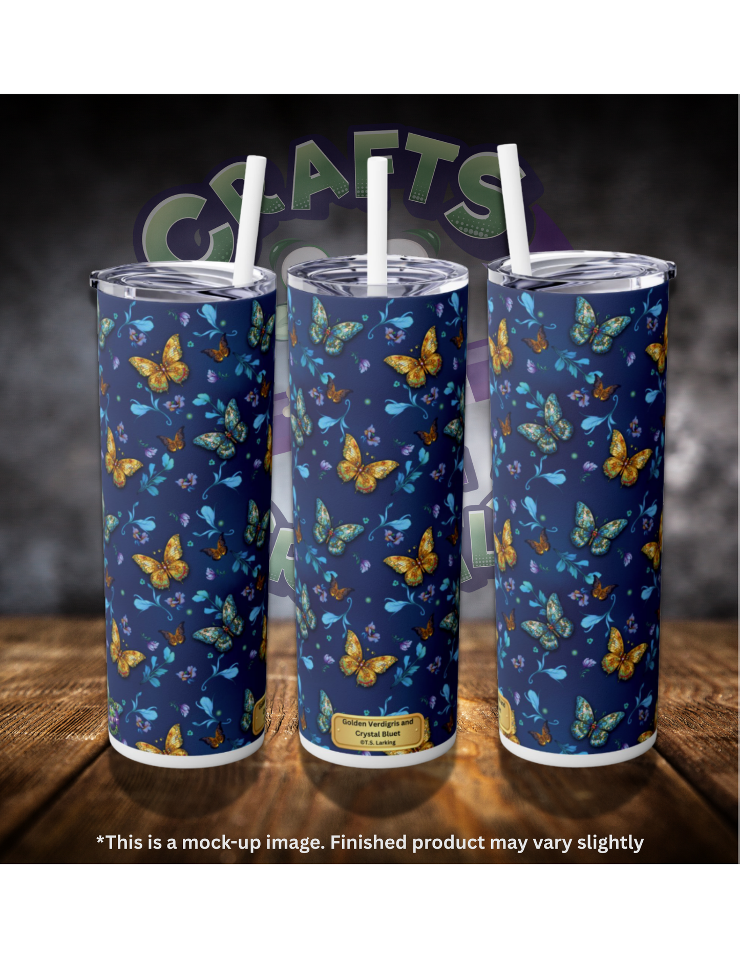 Golden Verdigris AND Crystal Bluet by ©T.S. Larking 20oz Skinny Tumbler