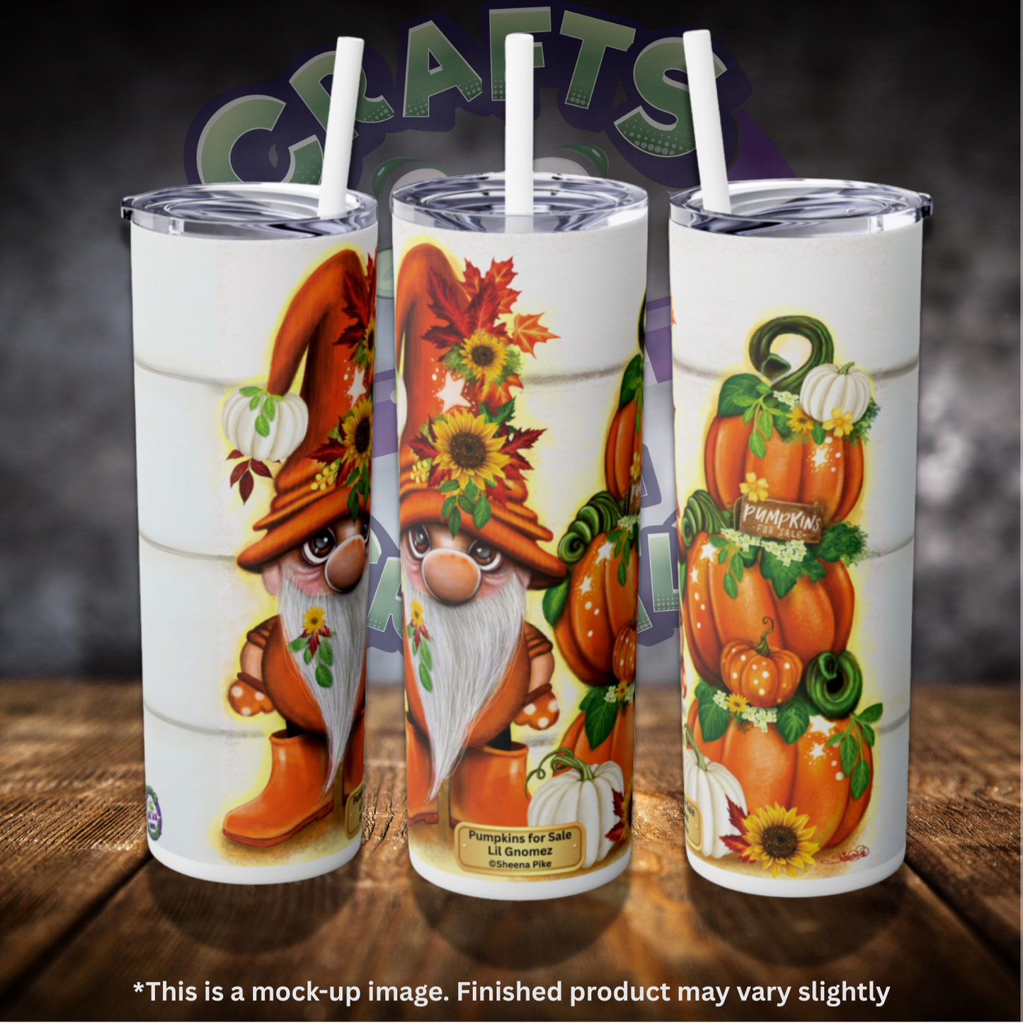 Pumpkins for Sale Lil Gnomez by ©Sheena Pike 20oz Skinny Tumbler