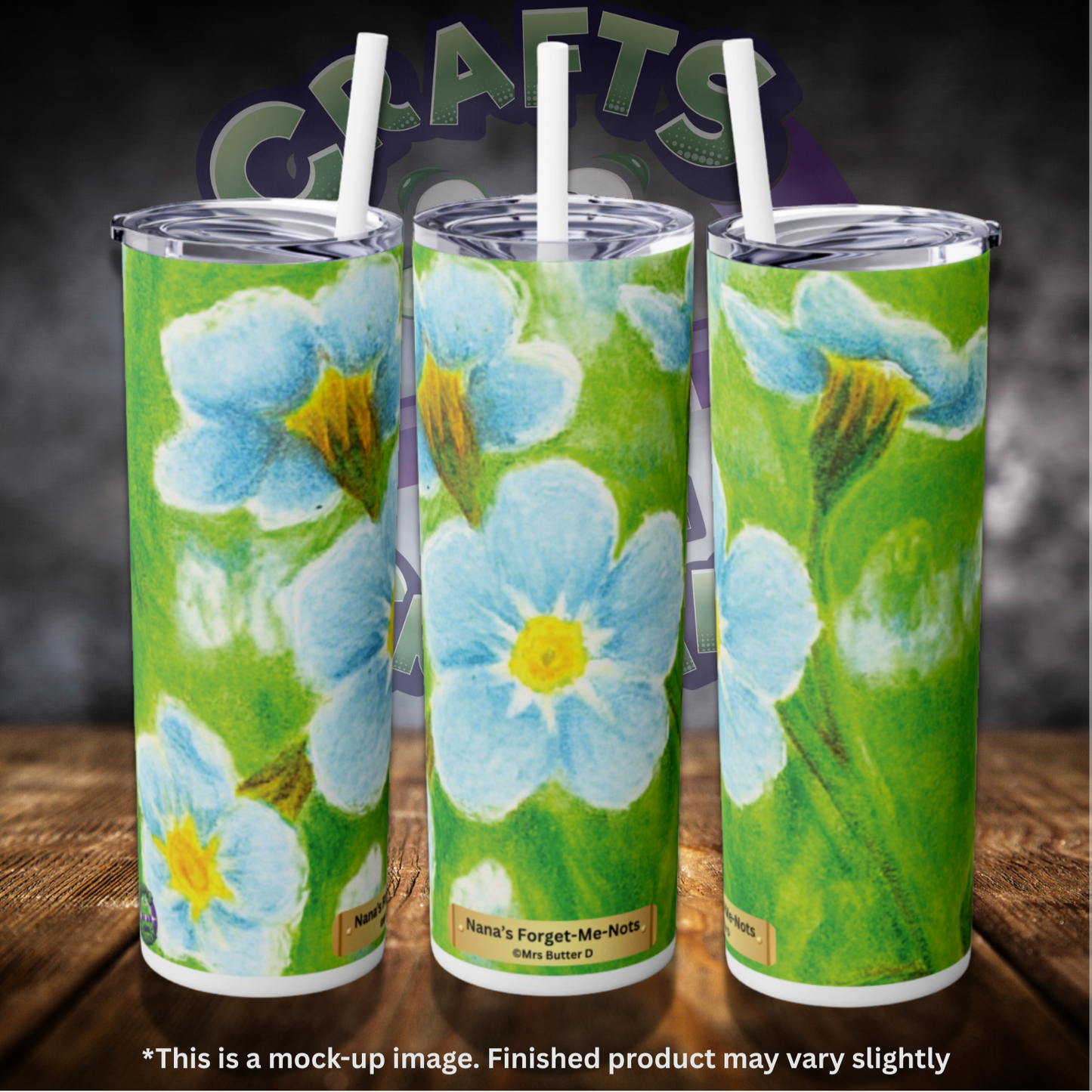 Nana's Forget-Me-Nots by ©Courtney Lyons 20oz Skinny Tumbler