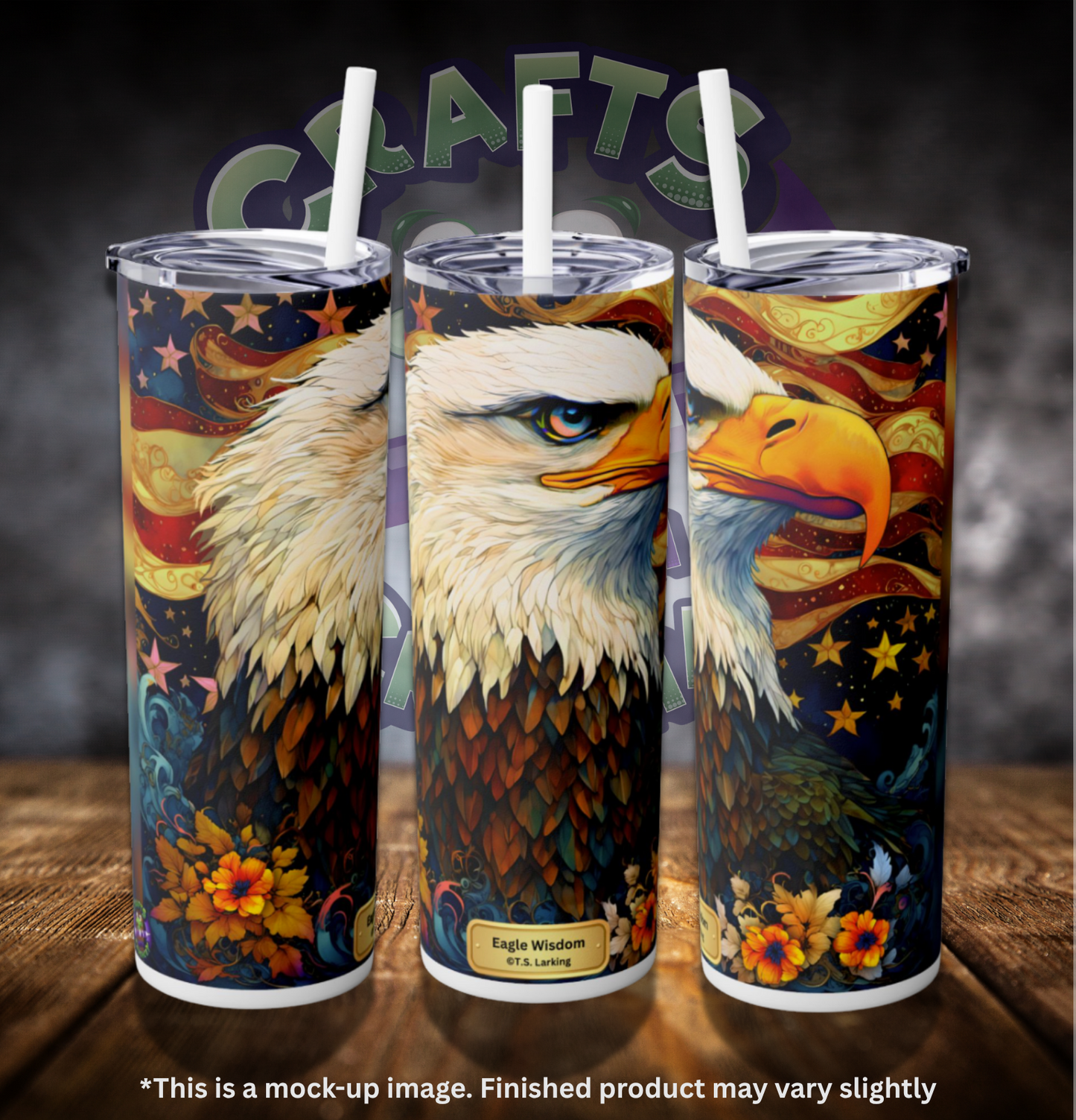 Eagle Wisdom by ©T.S. Larking 20oz Skinny Tumbler