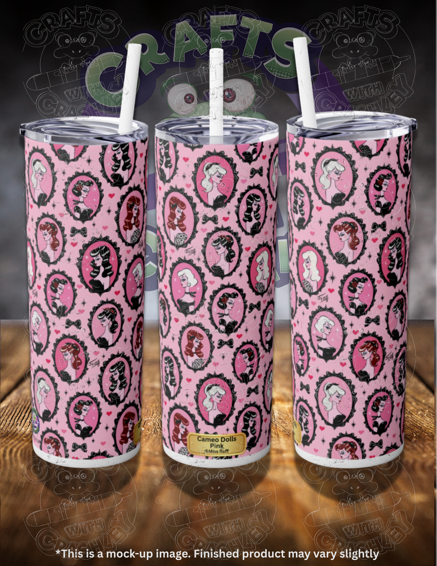 Cameo Dolls Pink by ©Miss Fluff 20oz Skinny Tumbler