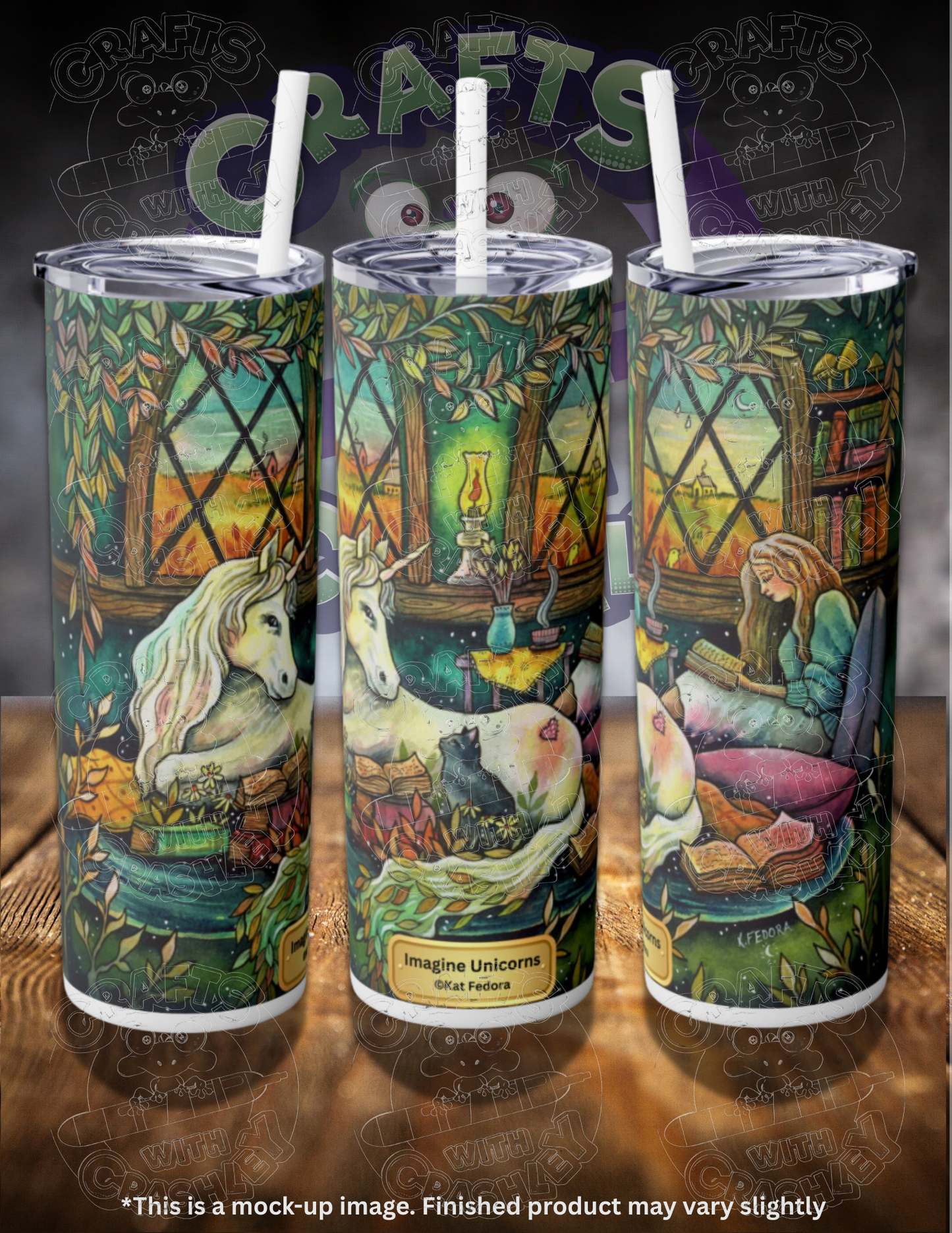 Imagine Unicorns by ©Kat Fedora 20oz Skinny Tumbler