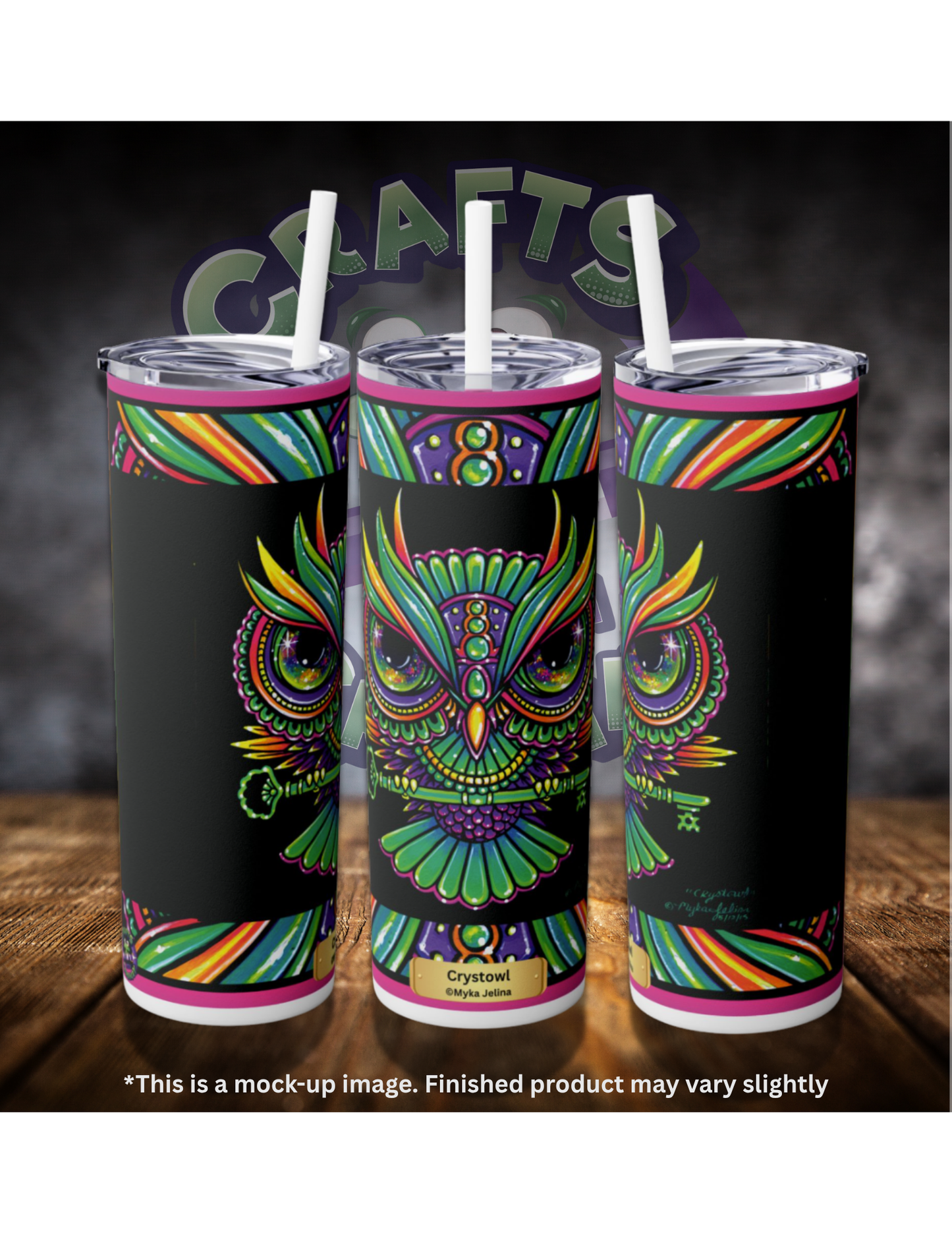 Crystowl By ©Myka Jelina 20oz Skinny Tumbler