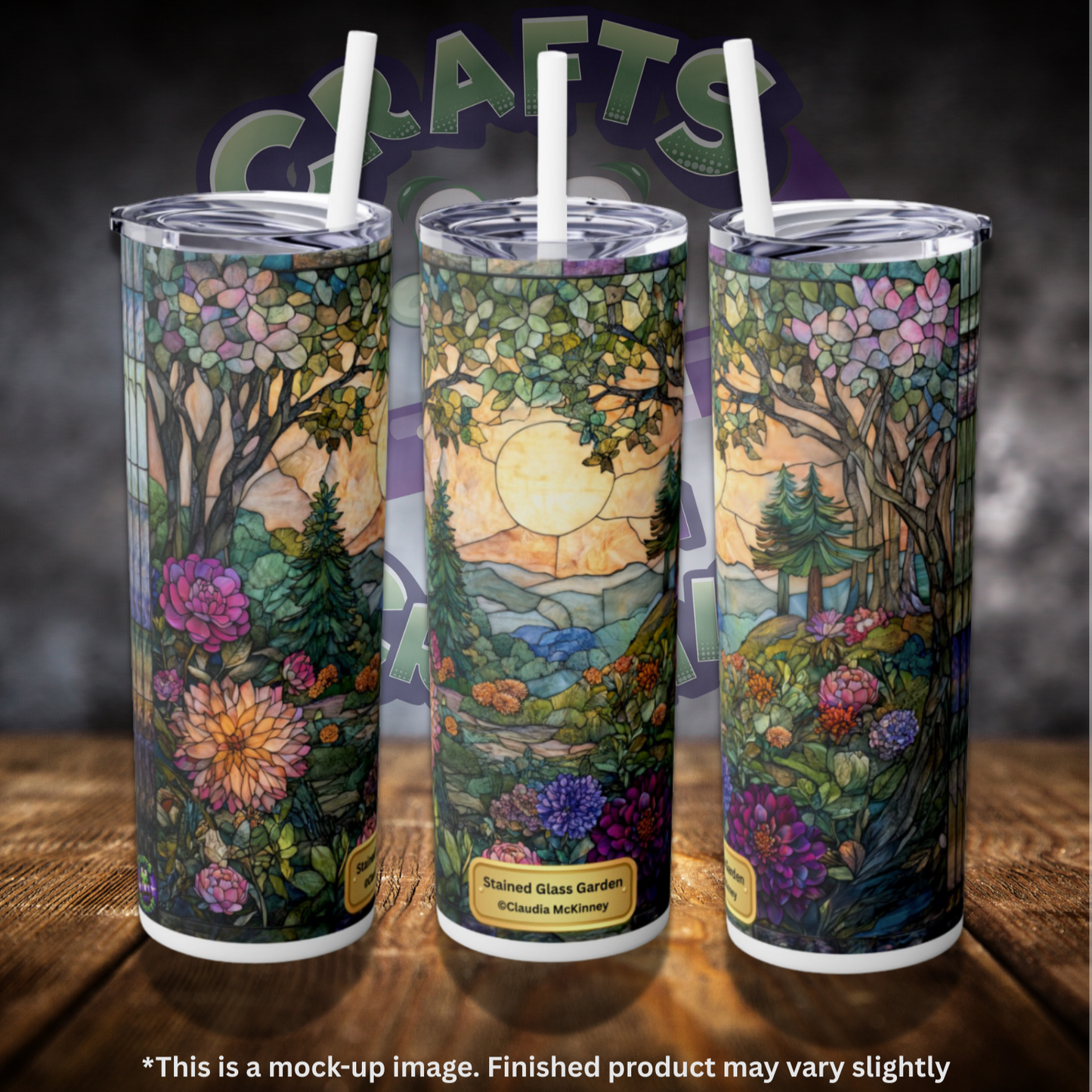 Stained Glass Garden by ©Claudia McKinney 20oz Skinny Tumbler