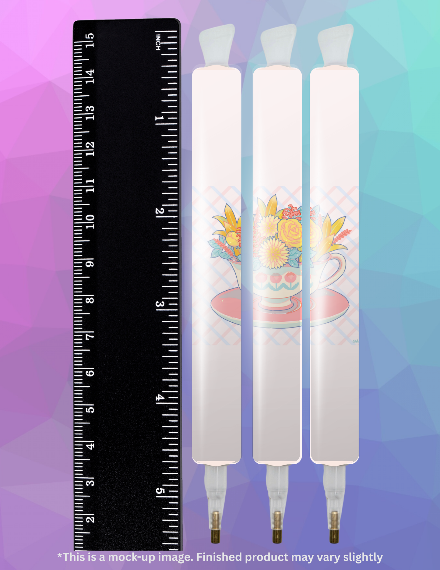 Flower Tea Cup by ©Hiroko Hashimoto Diamond Painting Pen