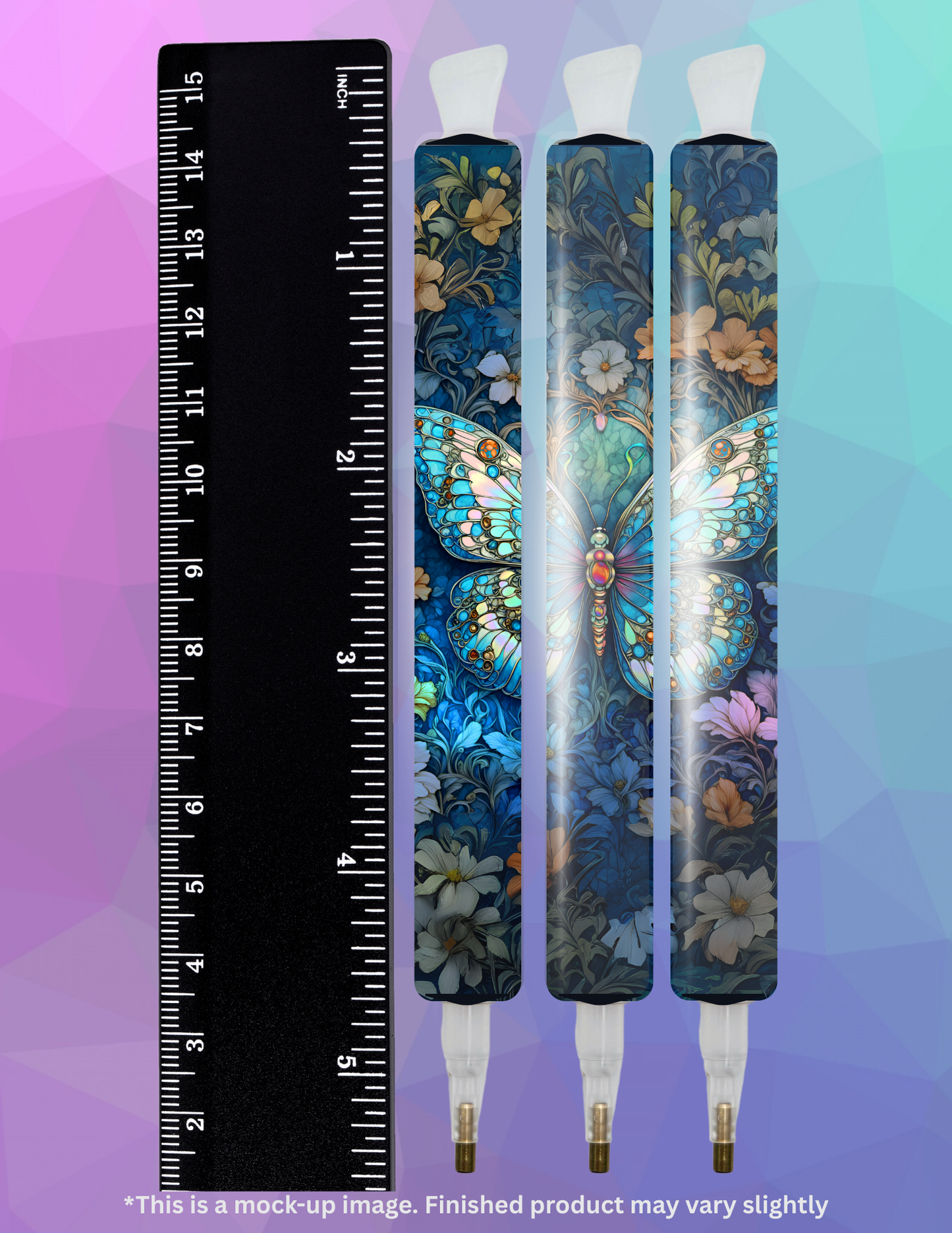 Crystal Blue Butterfly by ©T.S. Larking Diamond Painting Pen