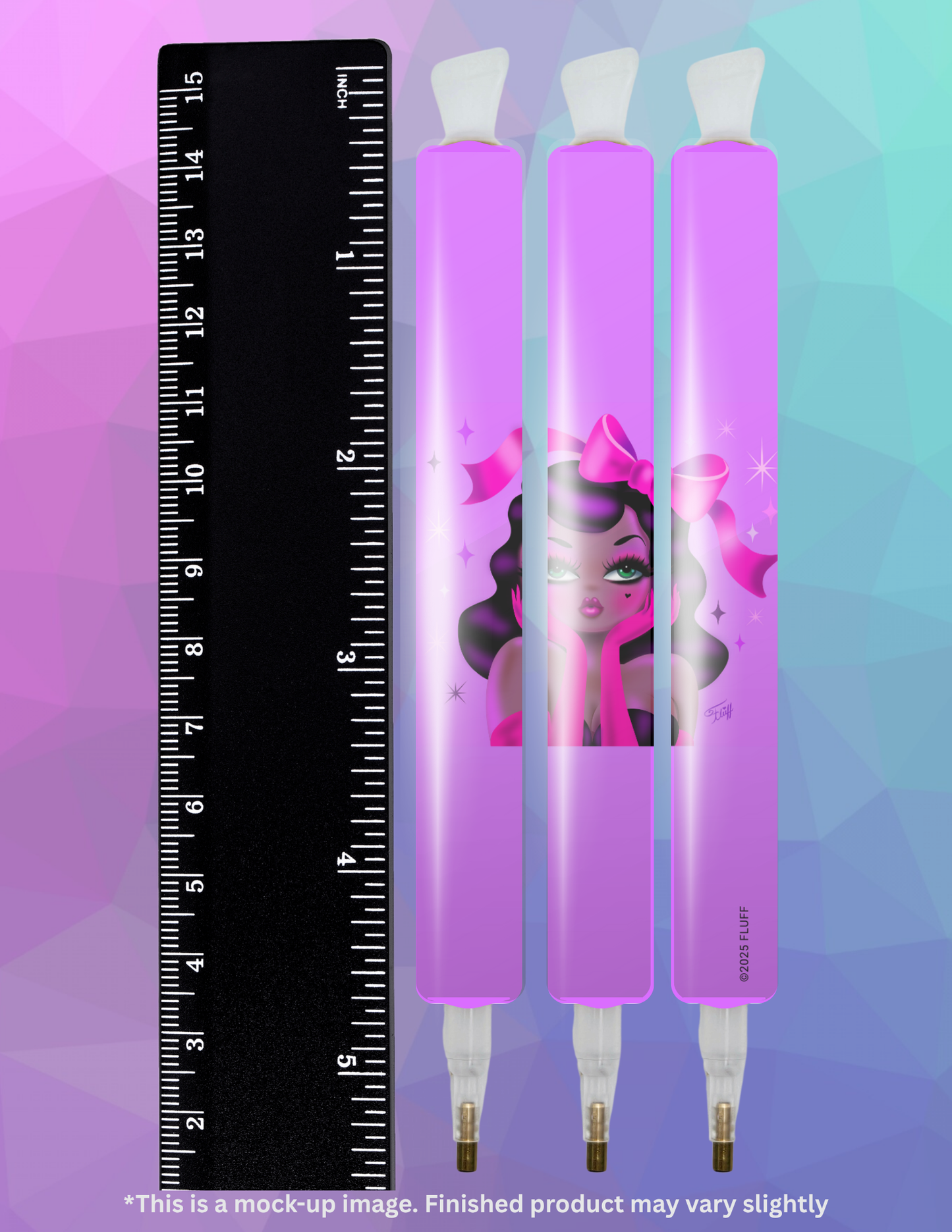 Glamour Doll on Violet by ©Miss Fluff Diamond Painting Pen