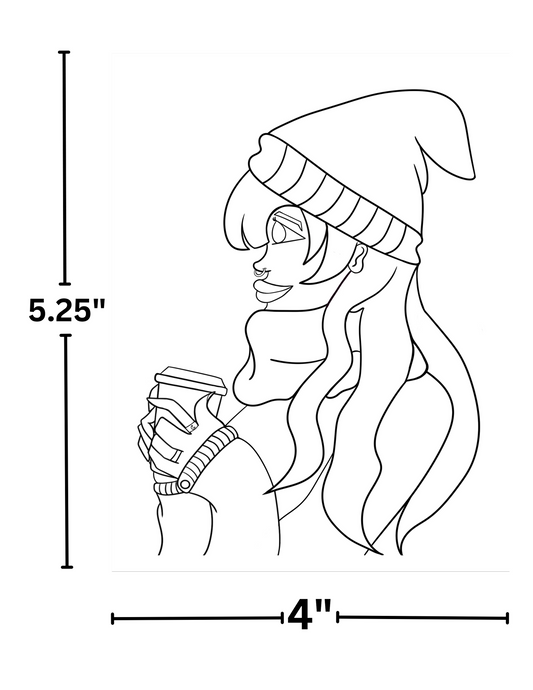 "The Caffeinated Collection Coloring Pages" By Mrs. Coffee Premium Diamond Painting Release Papers