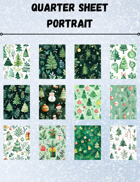 "Green Christmas" Decorative Diamond Painting Release Paper