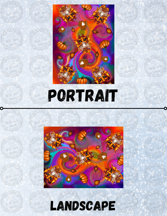 "Pumpkin Spice Dragon" by Emma Casey Decorative Diamond Painting Release Papers