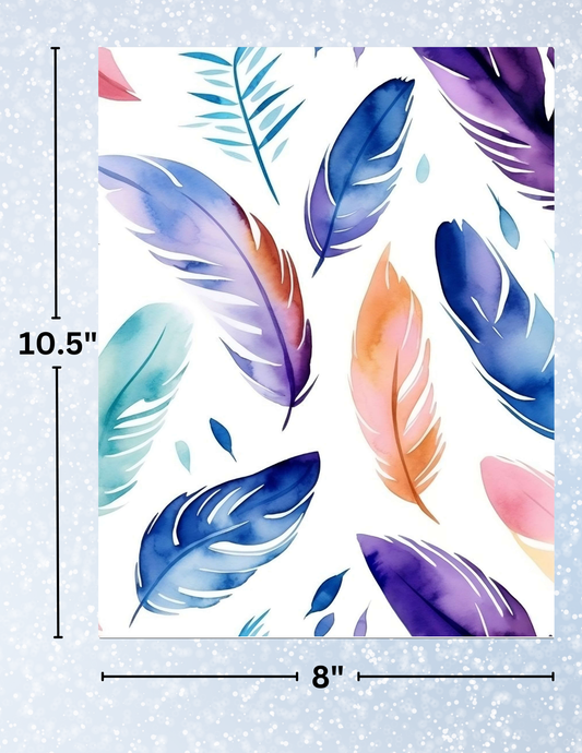 "Watercolor Feathers" Decorative Diamond Painting Release Papers