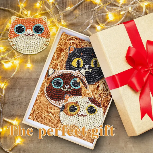 Black Cat Compact Mirror Diamond Painting Kit