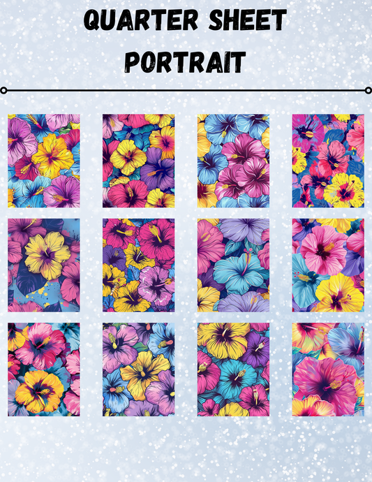 "Hibiscus Summer" Decorative Diamond Painting Release Paper