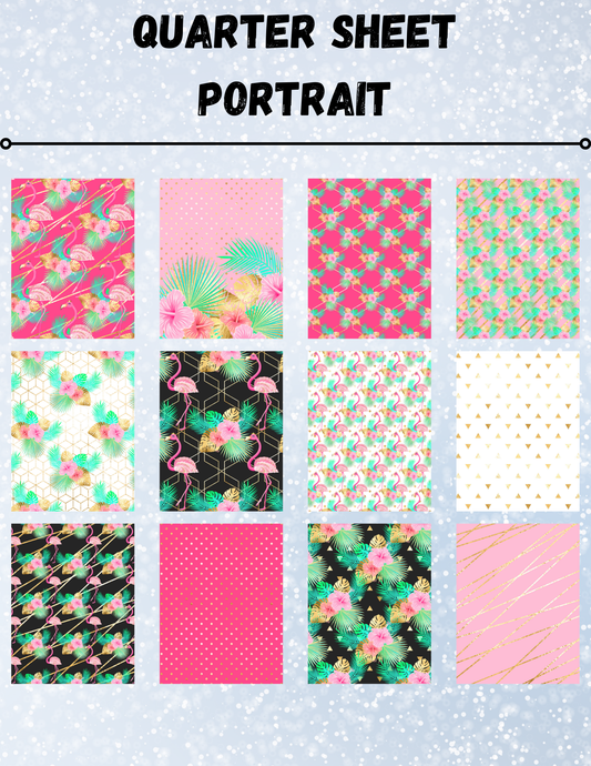 "Flamingo Summer" Decorative Diamond Painting Release Paper