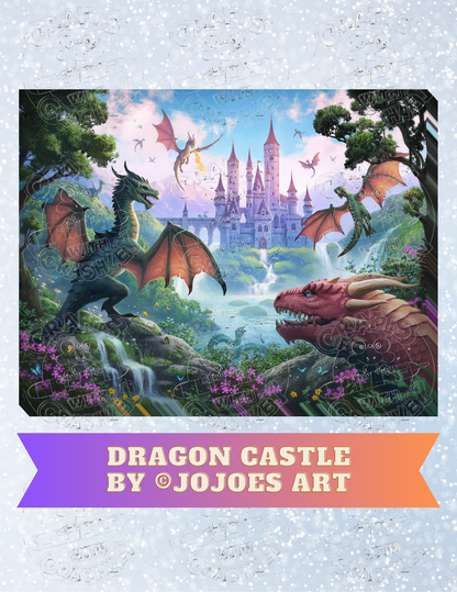 "Dragon Castle" by ©JoJoes Art Decorative Diamond Painting Release Papers