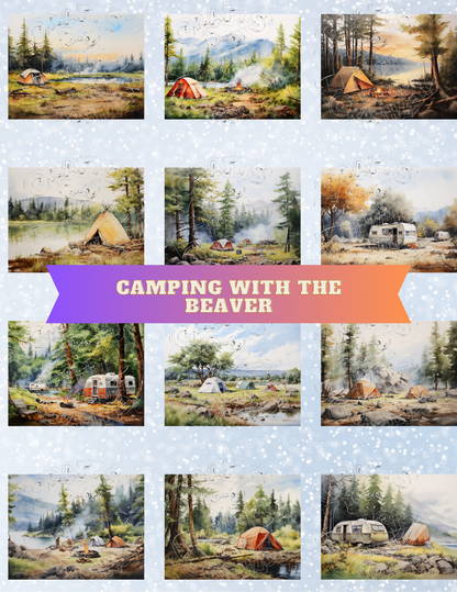 "Camping with the Beaver" Decorative Diamond Painting Release Papers