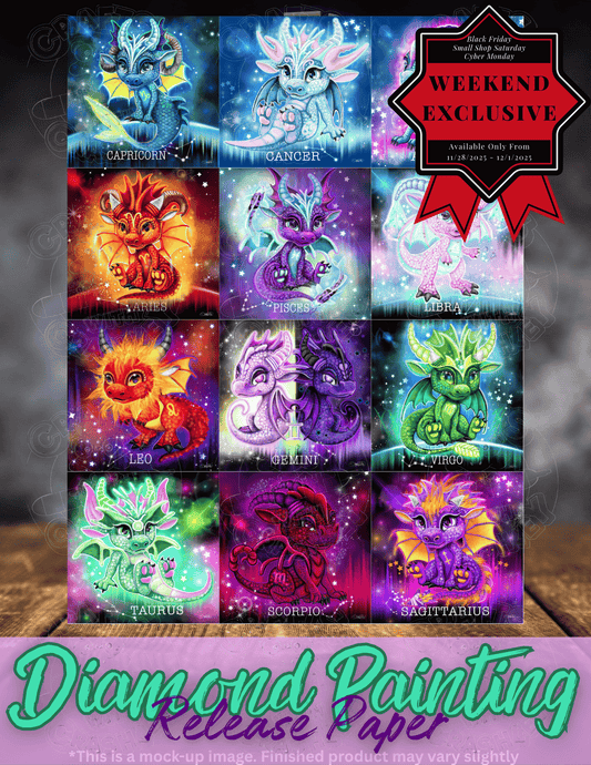 Limited Edition "Zodiac Combo Pack" by ©Sheena Pike Premium Release Paper for Diamond Painting