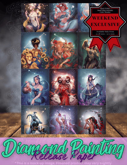 Limited Edition "Zodiac Combo Pack" by ©ChrissaBug Premium Release Paper for Diamond Painting
