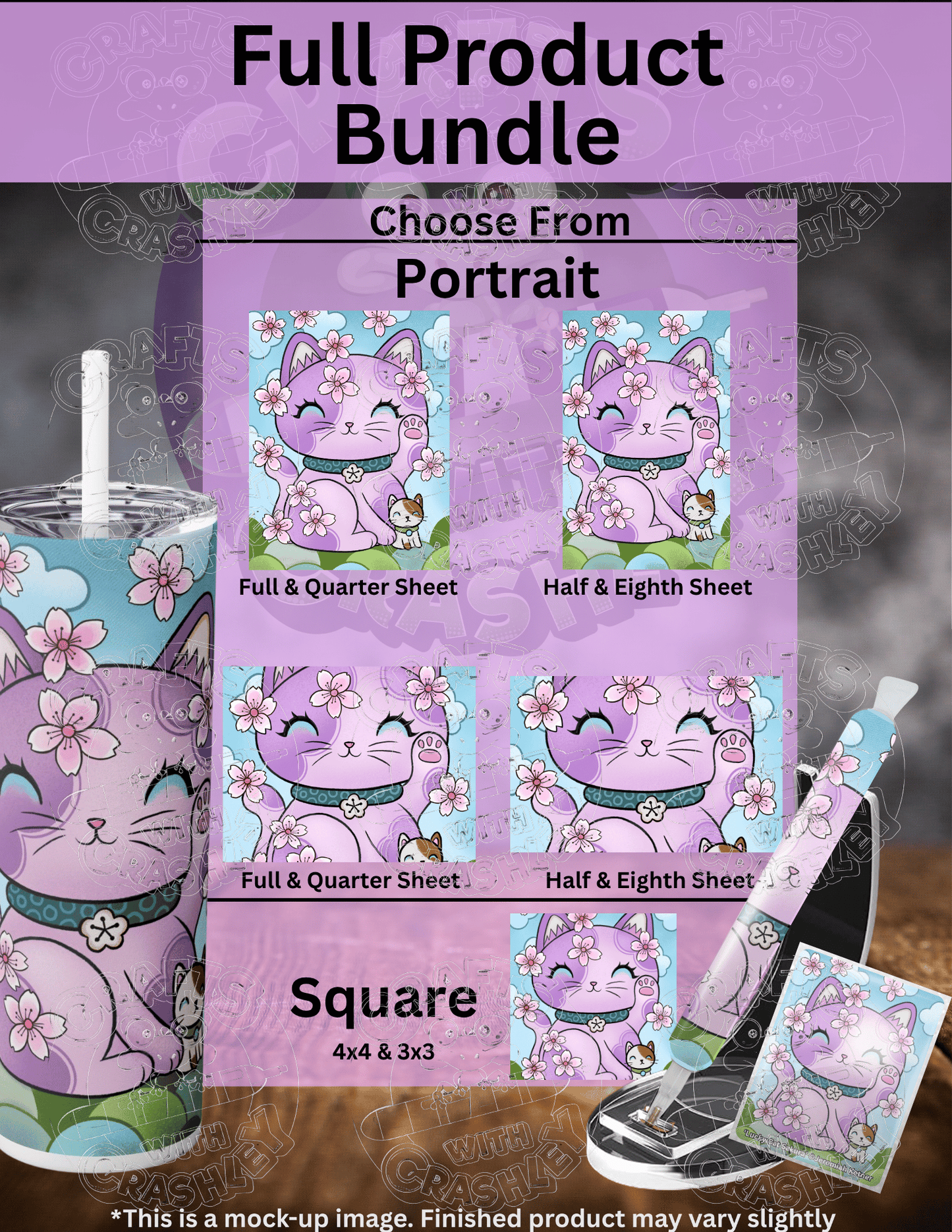 "Lucky Cat Sakura" by ©Jeremiah Ketner Premium Accessories for Diamond Painting