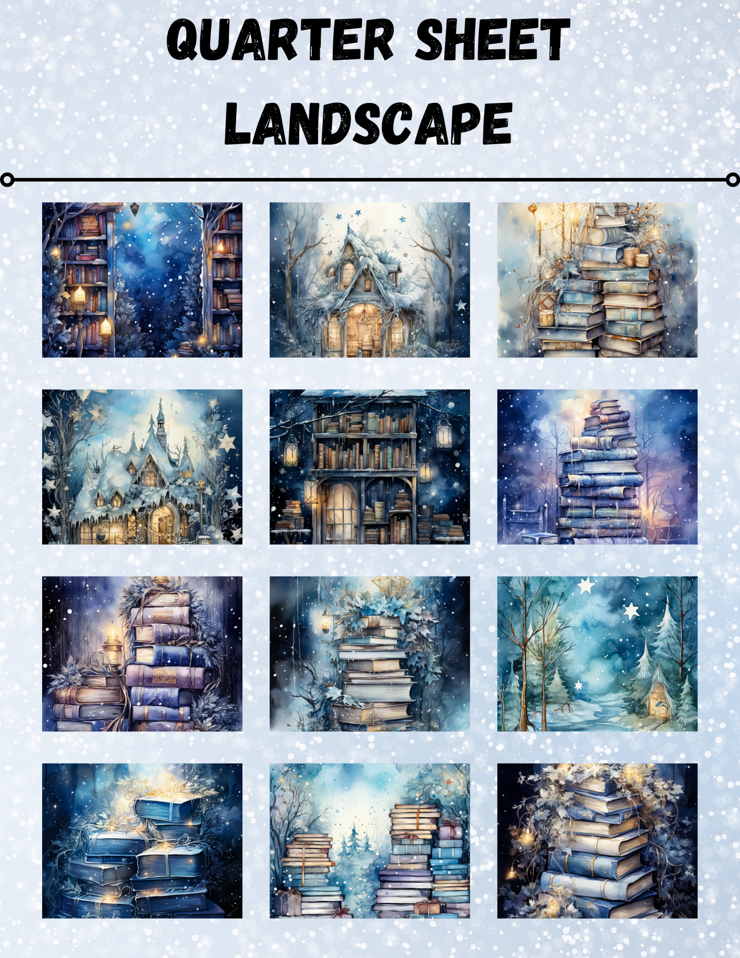 "Winter Forest Library 3" Decorative Diamond Painting Release Paper