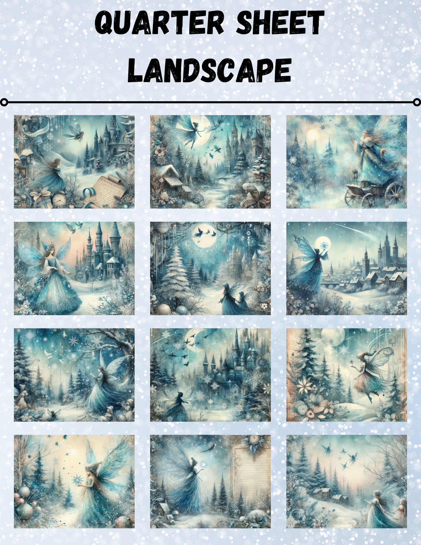 "Fairytale Winter 2" Decorative Diamond Painting Release Paper