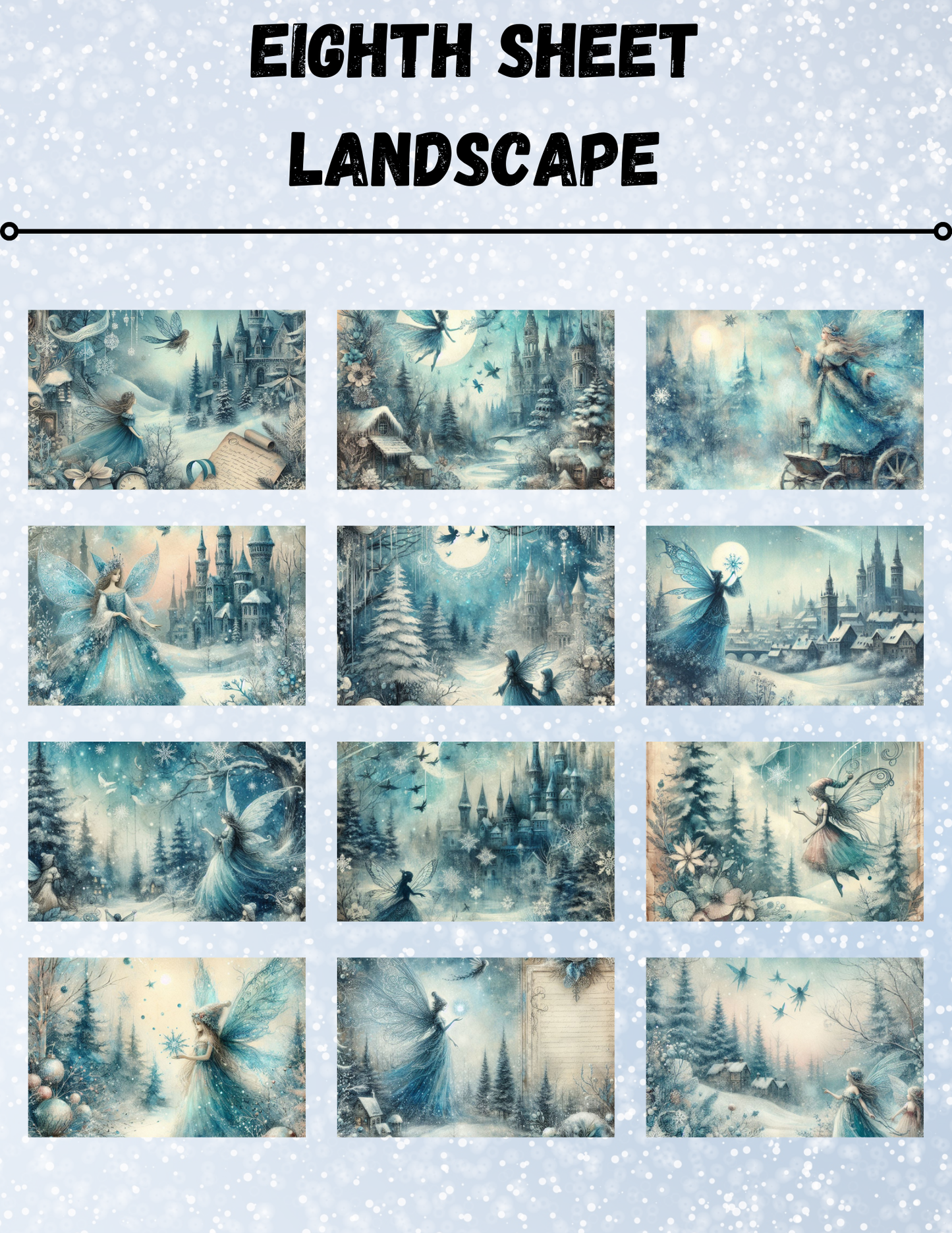 "Fairytale Winter 2" Decorative Diamond Painting Release Paper