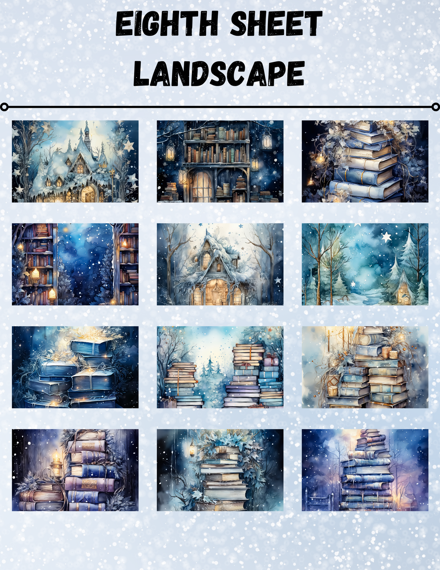 "Winter Forest Library 3" Decorative Diamond Painting Release Paper