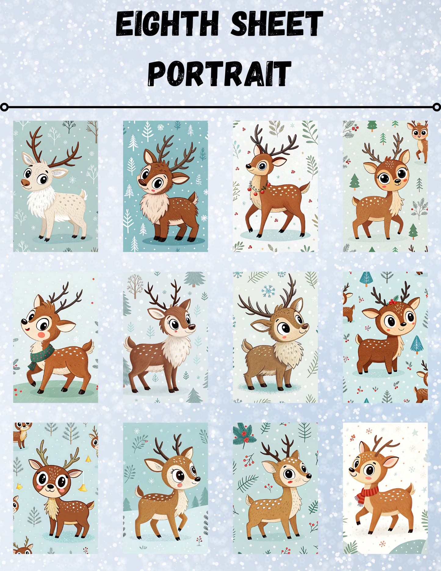 "Holly Jolly Reindeer" Decorative Diamond Painting Release Paper