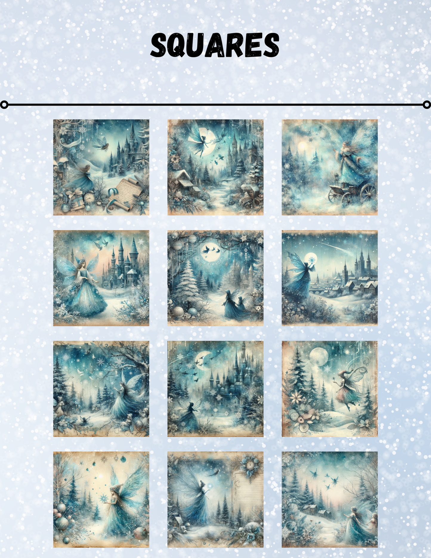 "Fairytale Winter 2" Decorative Diamond Painting Release Paper