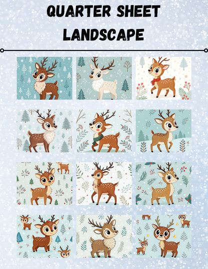 "Holly Jolly Reindeer" Decorative Diamond Painting Release Paper