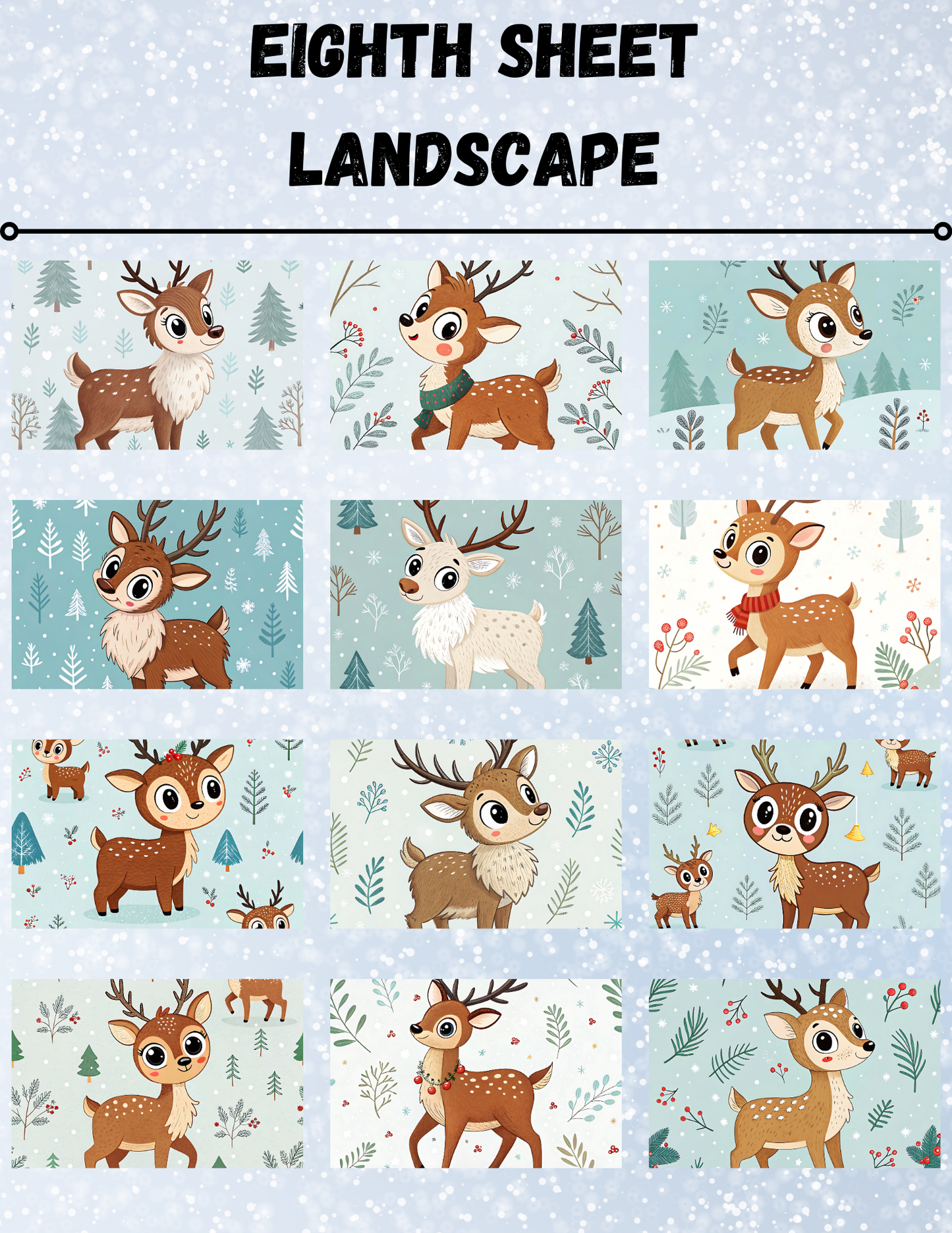 "Holly Jolly Reindeer" Decorative Diamond Painting Release Paper