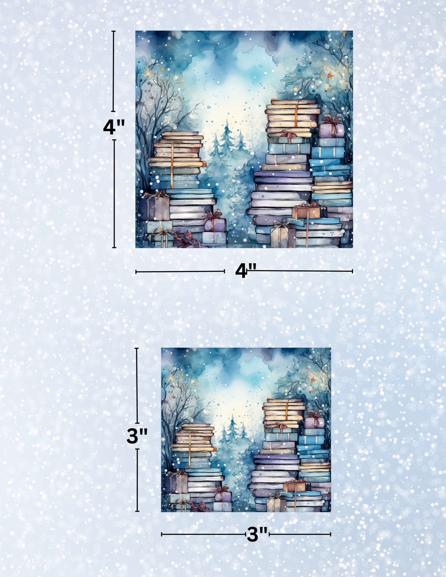 "Winter Forest Library 3" Decorative Diamond Painting Release Paper