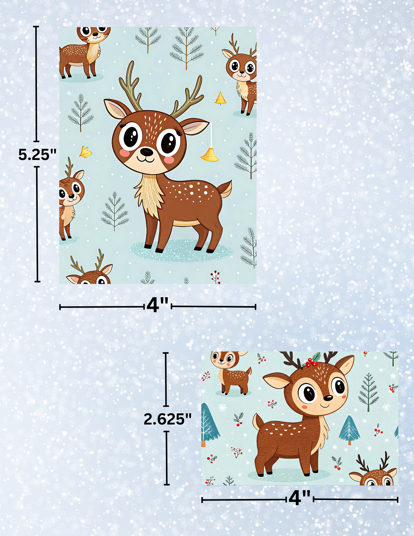 "Holly Jolly Reindeer" Decorative Diamond Painting Release Paper