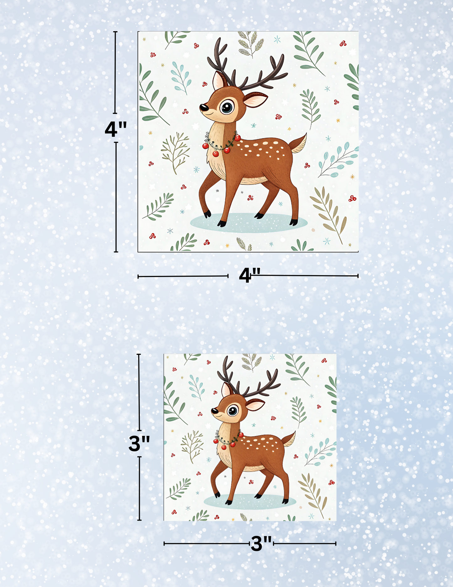 "Holly Jolly Reindeer" Decorative Diamond Painting Release Paper