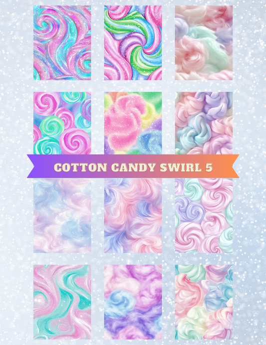 "Cotton Candy Swirl 5" Decorative Diamond Painting Release Paper