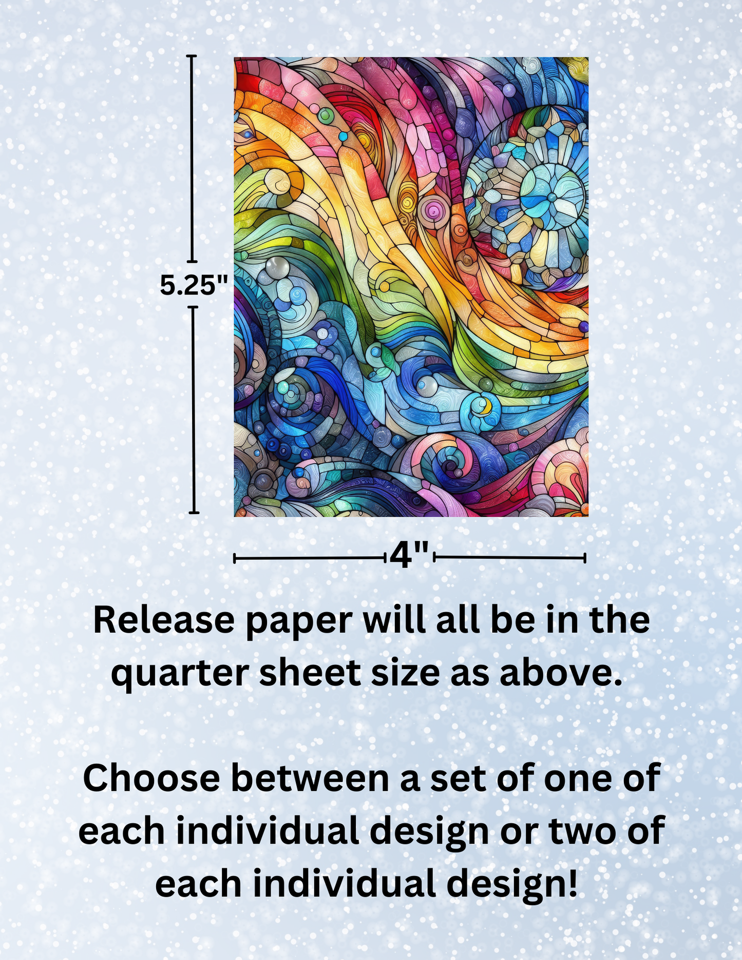 "Complex Rainbow Stained Glass" Premium Diamond Painting Release Papers