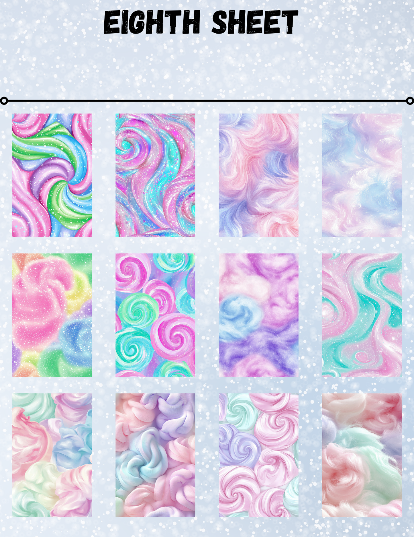 "Cotton Candy Swirl 5" Decorative Diamond Painting Release Paper