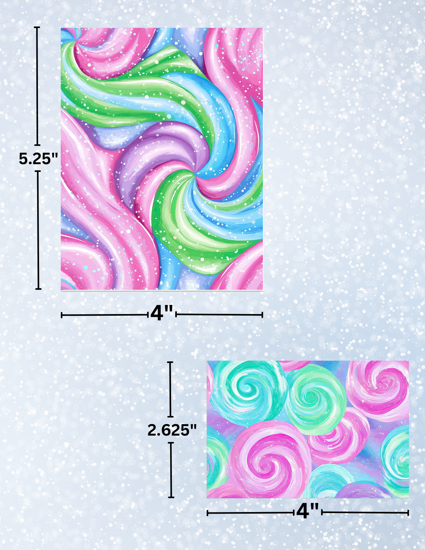 "Cotton Candy Swirl 5" Decorative Diamond Painting Release Paper