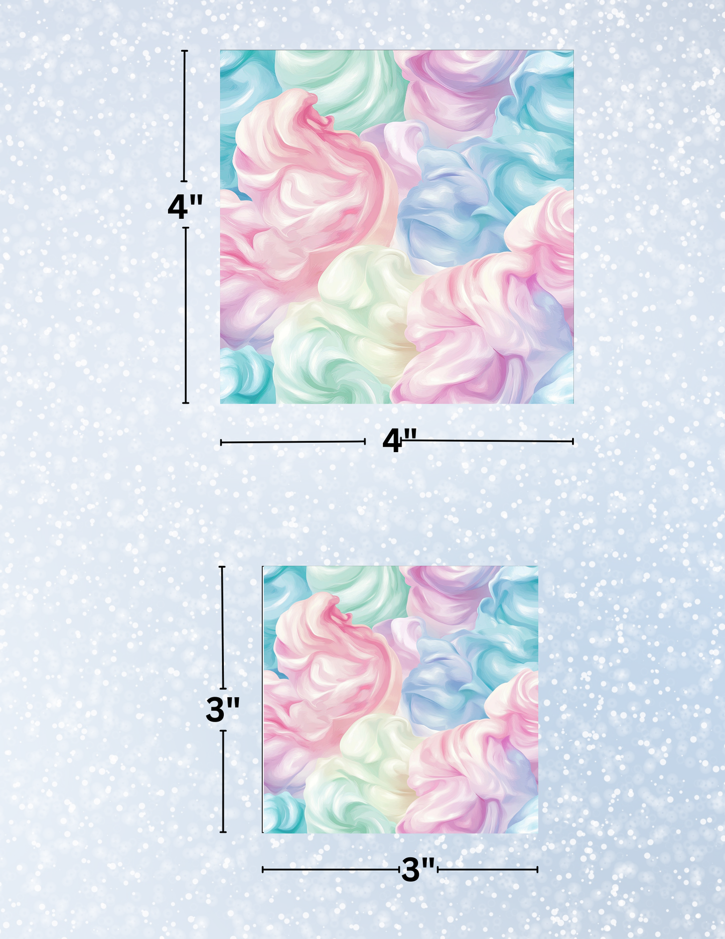 "Cotton Candy Swirl 5" Decorative Diamond Painting Release Paper