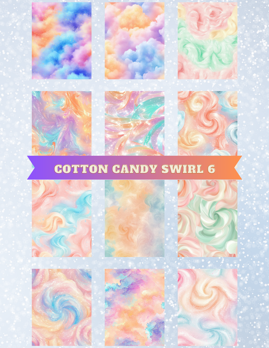 "Cotton Candy Swirl 6" Decorative Diamond Painting Release Paper