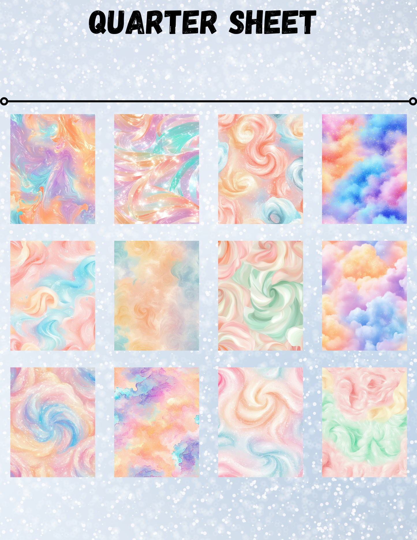 "Cotton Candy Swirl 6" Decorative Diamond Painting Release Paper