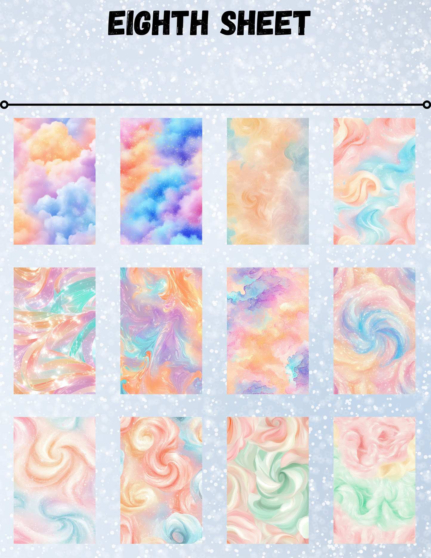 "Cotton Candy Swirl 6" Decorative Diamond Painting Release Paper